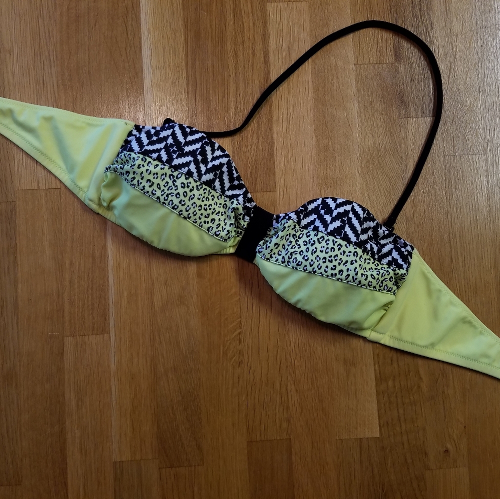 PINK bandeau swim bikini top